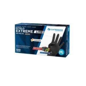 CUATROGASA GUANTE NITRILO EXTREME LITE NEGRO T-M 5GR