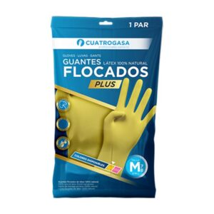 GUANTE LATEX FLOCADO PLUS AMARILLO  L