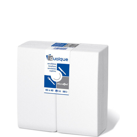 SERVILLETAS 40X40 BLANCA 1/8 2C PP 1800 UNDS
