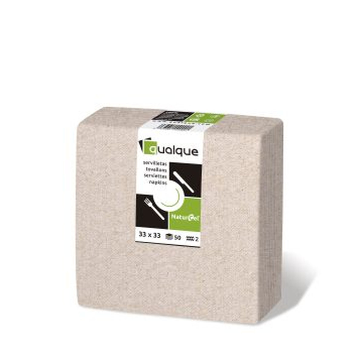 SERVILLETAS MICROCEL 33X33 1/4 NATURAL 1000 UNDS